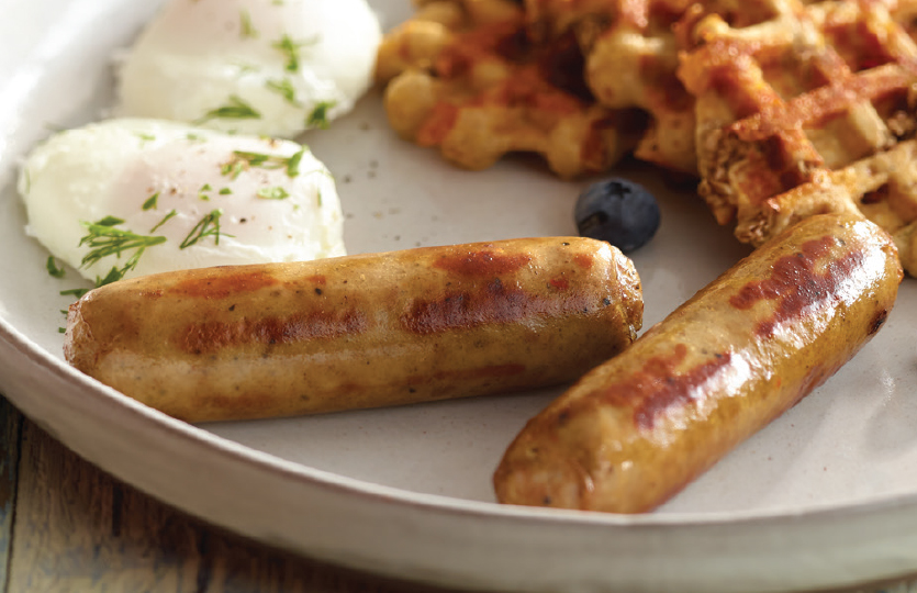 Sausage links on plate