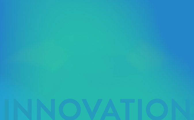 Innovation on blue background