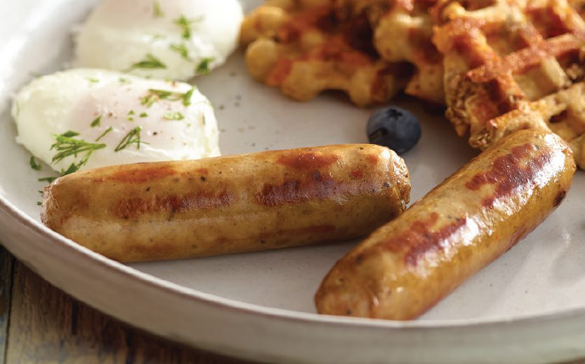 Breakfast sausage links on plate