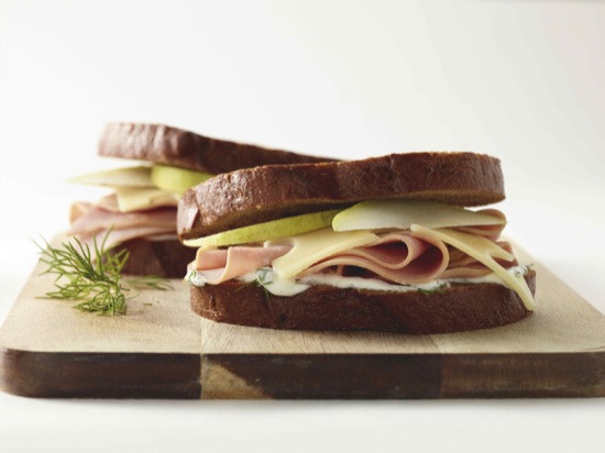 Ham, Pear and Swiss Cheese Sandwich