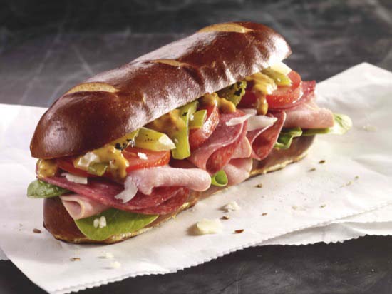 Salami and Ham Po' Boy Sandwich