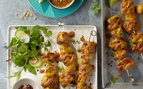 Indonesian Peanut Pineapple Chicken Satay