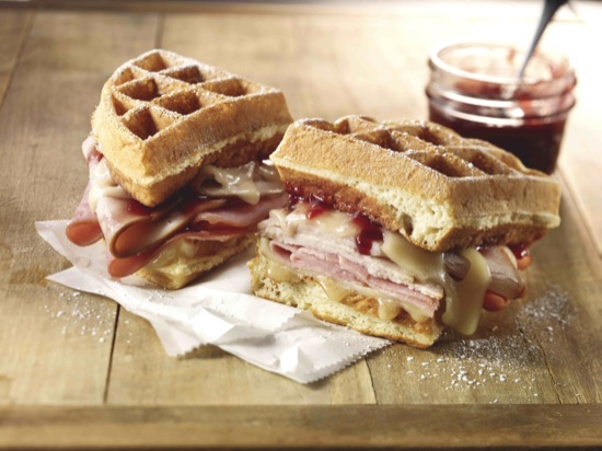 Turkey and Ham on Waffle Monte Cristo