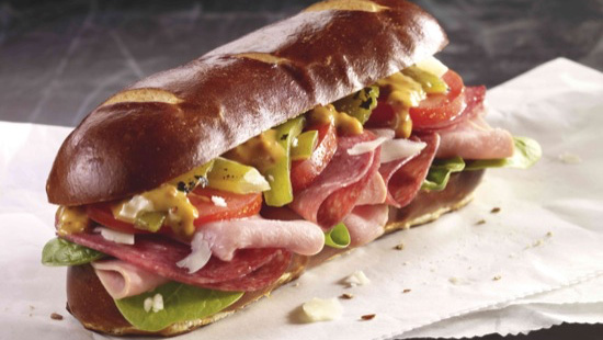 Salami, Pepperoni and Ham Hoagie Sandwich