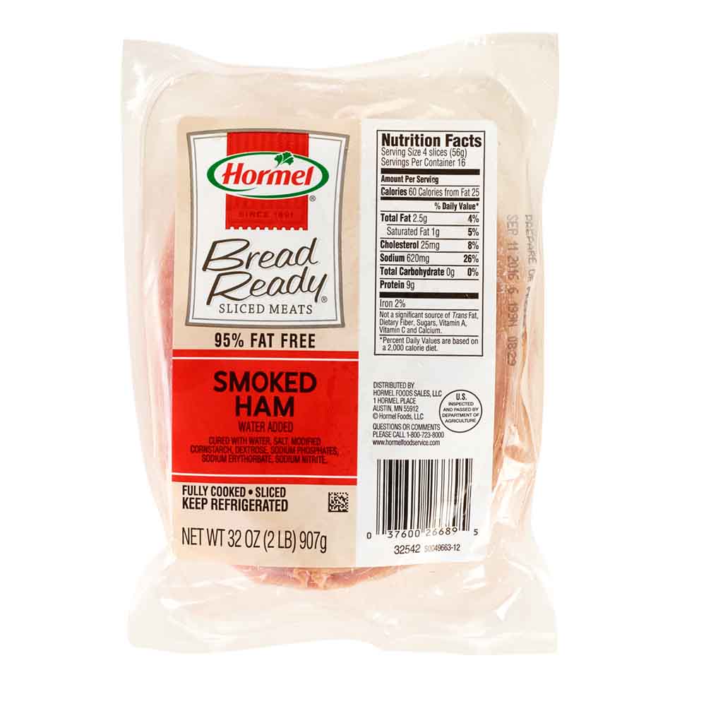 HORMEL™  BREAD READY™  Smoked Ham, Water Added, Sliced, 0.5 oz slices