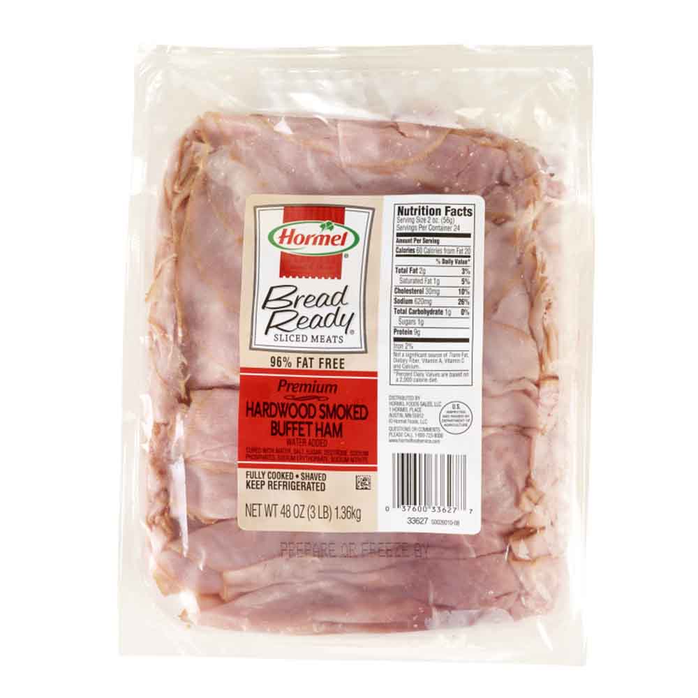 HORMEL™ BREAD READY™ Ham, Hardwood Smoked, Shaved, Water Added