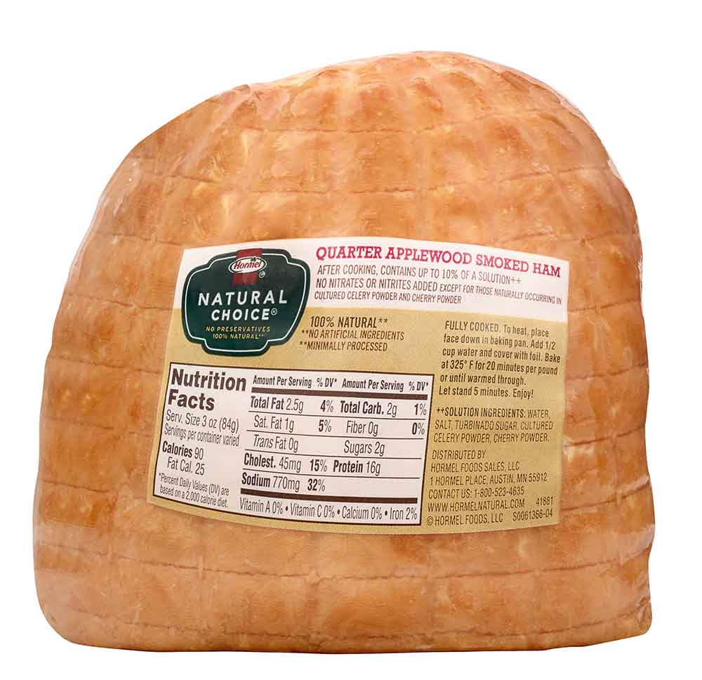 HORMEL™ NATURAL CHOICE™ Applewood Smoked Ham, Quartered
