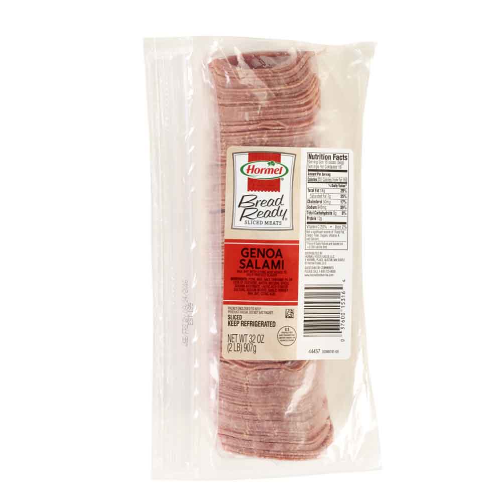 HORMEL™  BREAD READY™  Genoa Salami, Sliced, 0.8 oz per slice