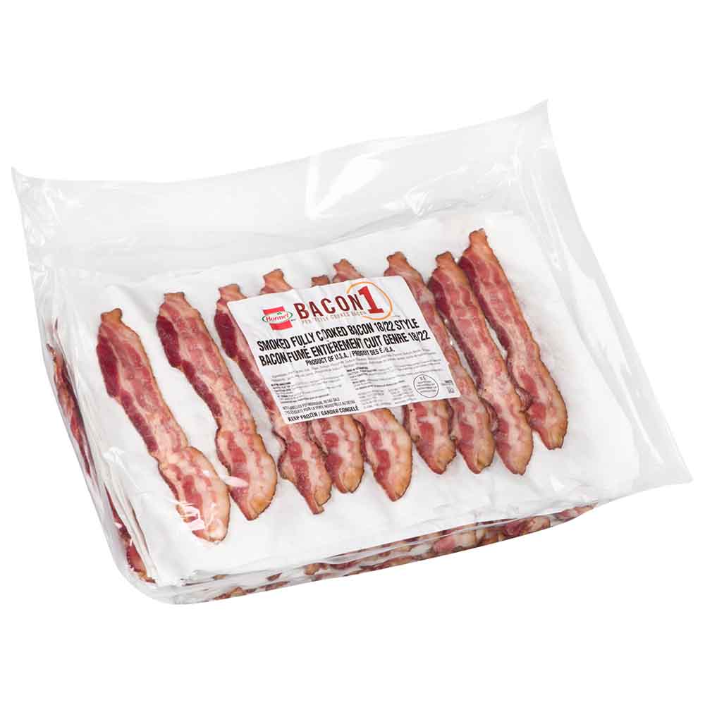 Product Image: Bacon HORMEL(MC) BACON 1(MC) parfaitement cuit, tranches minces (18 à 22 tranches par oz avant la cuisson)